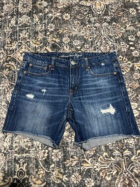 American Eagle Outfitters Blue Distressed Denim Shorts